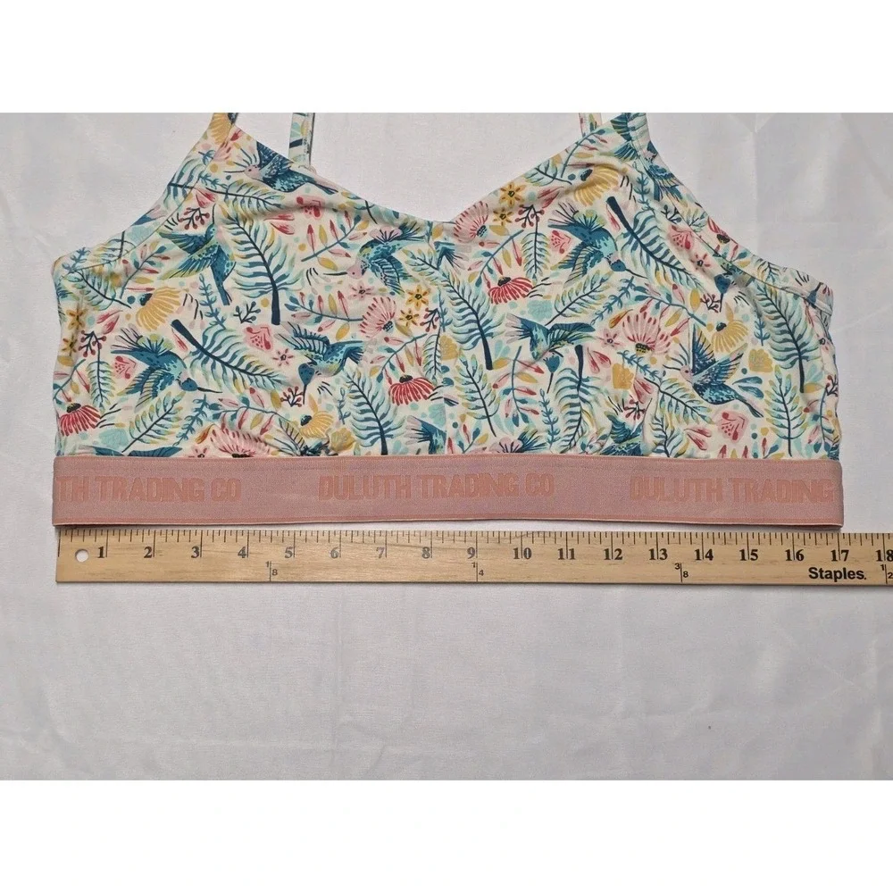 Duluth Trading Co Dang Soft Bra Bralette Women XL Floral Knit Adjustable 80159 - Picture 2 of 5